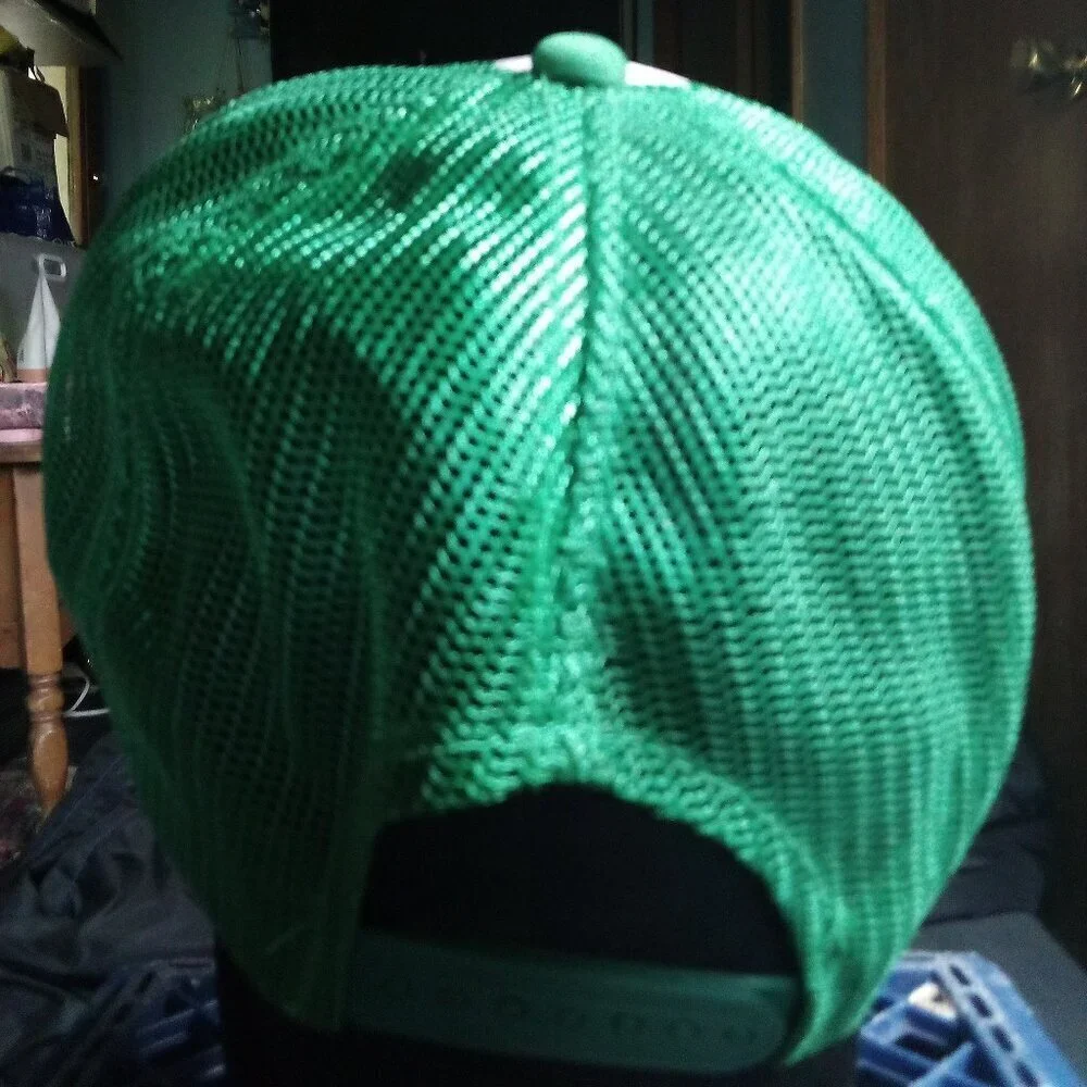 Deadstock Vintage Emerald People's Utility District Patch Snap Trucker Hat Cap